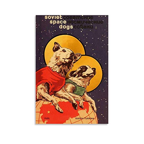 CAICAI Lovely Soviet Space Dog Leinwand Kunst Poster und Wandkunst Bilddruck Moderne Familienzimmer Dekor Poster 08x12inch(20x30cm) von CAICAI