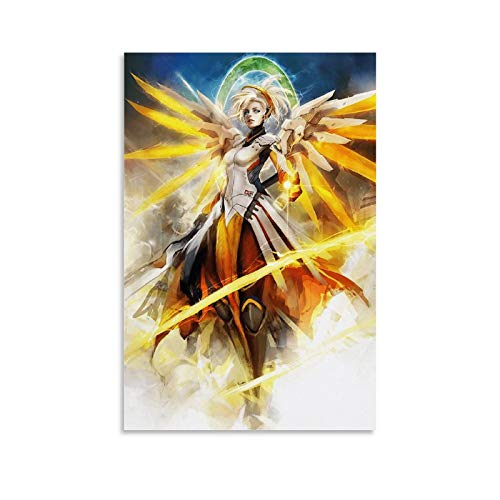 CAICAI Mercy Overwatch Merch Leinwand Kunst Poster und Wandkunst Bilddruck Moderne Familienzimmer Dekor Poster 20x30inch(50x75cm) von CAICAI