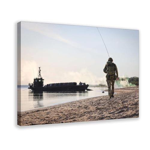 Marine Corps Strandlandung Kunstposter auf Leinwand, Wandkunstdruck, Bild, Gemälde, 30 x 45 cm Marine Corps Strandlandung Kunstposter auf Leinwand, Wandkunstdruck, Bild, Gemälde, 30 x 45 cm von CAIFGQ