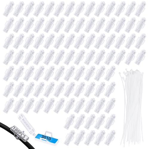 100 Stück Wiederverwendbare kabelmarkierer,Kabeletiketten,Beschriftungsschilder für kabe,Beschriftung für Kabel,Netzwerkkabel Beschriftung,Kabelbinder Tags Box für Kennzeichnung (Spezifikationen 3010) von CAIHINIER
