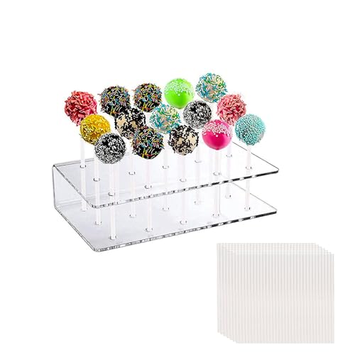 CAIJ 2 Stück Cake Pop Stiele, Cake Pop Ständer mit 100 Cakepop Stiele für Süßigkeiten Partei und Andere Partei Festliche Dekoration CAIJ 2 Stück Cake Pop Stiele, Cake Pop Ständer mit 100 Cakepop Stiele für Süßigkeiten Partei und Andere Partei Festliche Dekoration von CAIJ