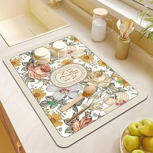 CAIJ Abtropfmatte für Geschirr, Abtropfmatte Küche 40x60cm Kaffeemaschine Unterlage Abtropfmatte Geschirr Bunt rutschfeste Gummisohle Schnelltrocknend Saugfähige Unterlage für Küche Haustiere Spüle CAIJ Abtropfmatte für Geschirr, Abtropfmatte Küche 40x60cm Kaffeemaschine Unterlage Abtropfmatte Geschirr Bunt rutschfeste Gummisohle Schnelltrocknend Saugfähige Unterlage für Küche Haustiere Spüle von CAIJ