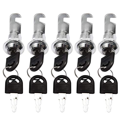 Pack of 5 Letterbox Lock Cylinder Lock Cam Lock Furniture Locks Cupboard Lock Drawer Lock Each Lock Has A Different Key With 2 Keys (30 mm) von cailiya