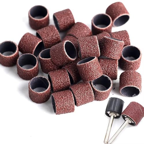 100pcs Emery Tuch Kreis Sandring Durchmesser 12.7mm Grit-320# für wählen Schleifkopf Verbindungsdekortikat Polieren Burnish Werkzeug Sandpapier Kreis mit Verbindungsstab 2.35mm/3.17mm -Einzel Grit von CAIMEI SANDER