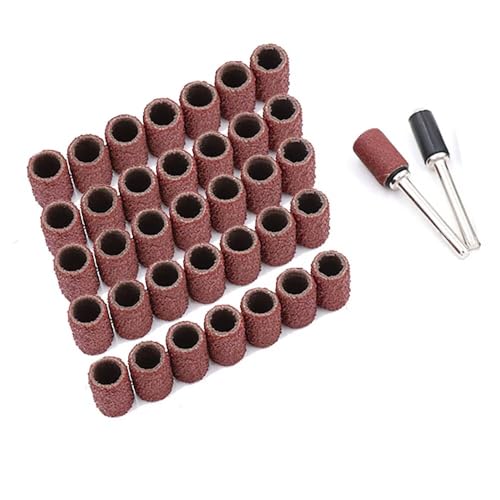 100pcs Emery Tuch Kreis Sandring Durchmesser 6.35mm Grit-320# für wählen Schleifkopf Verbindungsdekortikat Polieren Burnish Werkzeug Sandpapier Kreis mit Verbindungsstab 2.35mm/3.17mm -Einzel Grit von CAIMEI SANDER