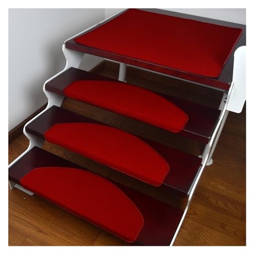 Teppich-Treppenstufen, 10er-Pack rutschfeste Treppenstufen, selbstklebende weiche Treppenschutzstufen, wiederverwendbare Stufenschutzstufen, mehrfarbig erhältlich ( Color : Rot , Size : 29.5" X 9.4" ) von CAIONHGTY