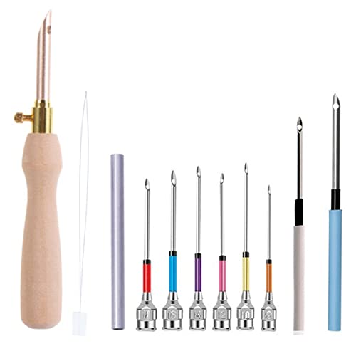 CAIONPLE 11-Teiliges Stanznadel-Werkzeug-Set, Stickerei, Stanznadel und NadeleinfäDler, Stickerei, Kreuzstich-Werkzeuge von CAIONPLE
