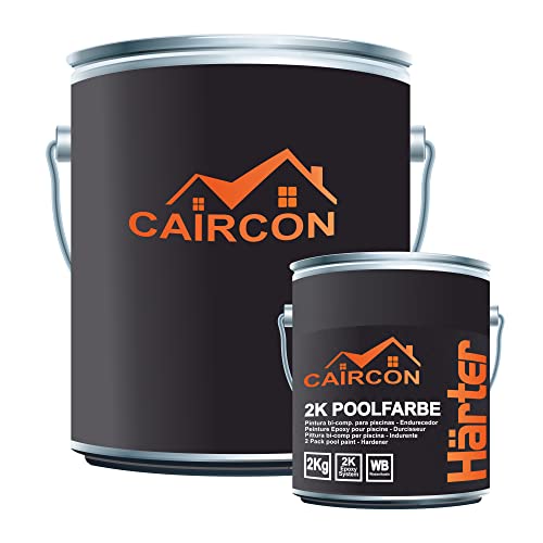 CAIRCON 2K Schwimmbadfarbe Poolbeschichtung Schwimmbeckenfarbe - Silbergrau 20kg von CAIRCON