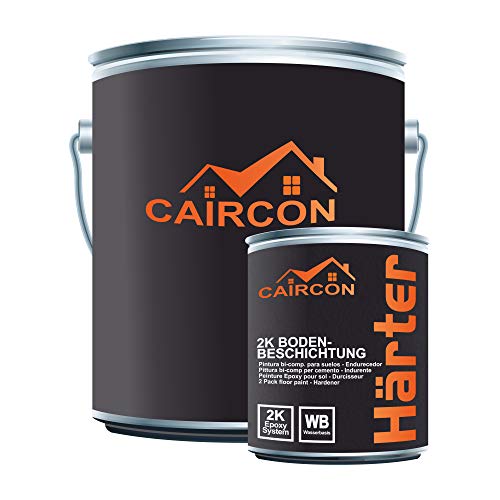 CAIRCON 2K Bodenbeschichtung Epoxidharz Bodenfarbe Garage Betonfarbe Basaltgrau - 10Kg von CAIRCON