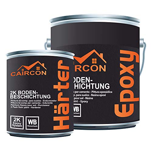 CAIRCON 2K Bodenbeschichtung Epoxidharz Bodenfarbe Garage Betonfarbe Basaltgrau - 2,5Kg von CAIRCON