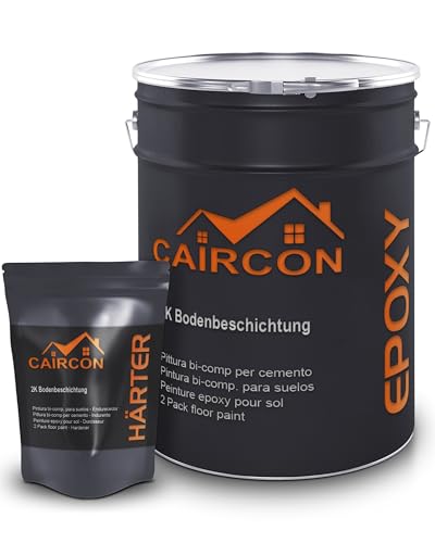 CAIRCON 2K Epoxidharz Bodenbeschichtung für Garage, Beton & Werkstatt Schwarz - 10Kg von CAIRCON