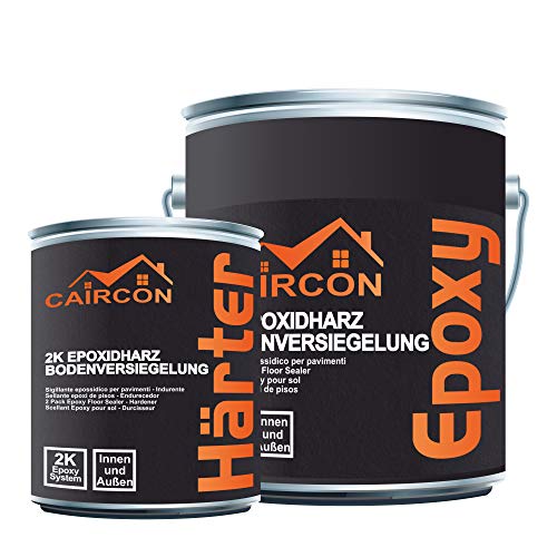 CAIRCON 2K Epoxidharz Bodenversiegelung Betonversiegelung Transparent/Klar 3Kg von CAIRCON