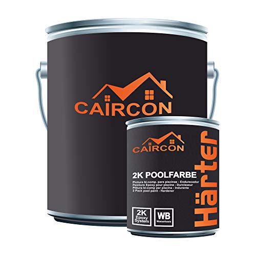 CAIRCON 2K Schwimmbadfarbe Poolbeschichtung Schwimmbeckenfarbe - Schwarz 10kg von CAIRCON