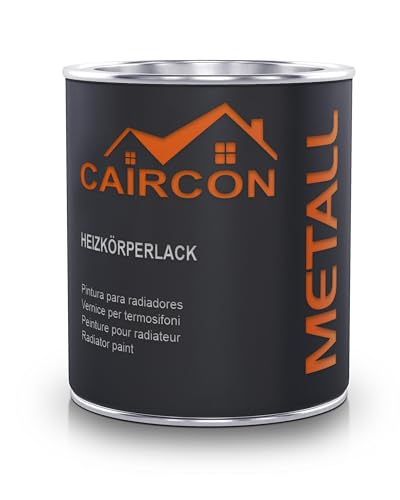 CAIRCON Heizkörperlack Heizkörperfarbe Metallschutzlack Platingrau 750ml von CAIRCON