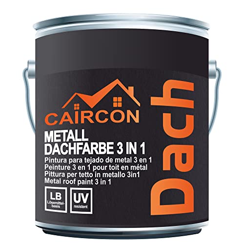 Dachbeschichtung 3in1 Dachfarbe für Metalldach Blechdach Anthrazitgrau - 5L von CAIRCON