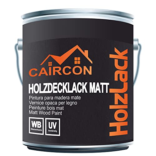 Holzfarbe Matt Holzlack Holzdeckfarbe Holz Buntlack Holzschutzfarbe Schwarz 5L von CAIRCON