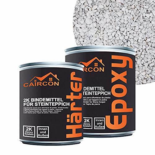 Steinteppich Außen Set UV-fest 25kg Marmorkies + 2K Bindemittel - Bianco Carrara 4-8mm von CAIRCON