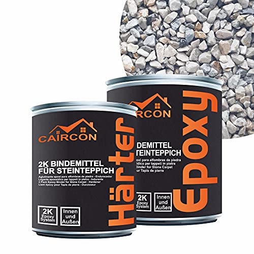 Steinteppich Außen Set UV-fest 25kg Marmorkies + 2K Bindemittel - Grigio Occhialino 1-4mm von CAIRCON