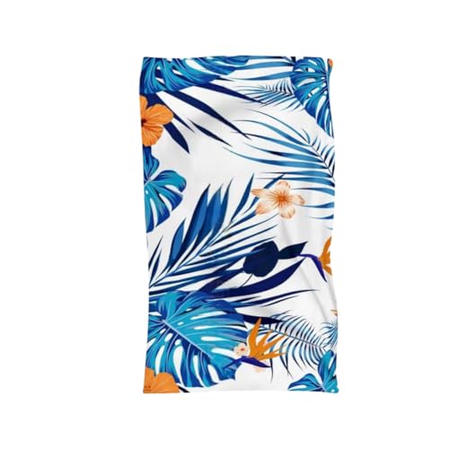 CAIRF 70x150cm Bunte Blumen Blatt Druck Strandtuch,Grünes Blätter Motiv Handtuch,Sandfrei Schnelltrocknend Mikrofaser Mehrfarbiges Strandhandtuch,Reisehandtuch Badetuch Duschtuch für Erwachsene C von CAIRF