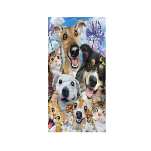 CAIRF 75x150cm Hundemotiv Handtuch für Hundefans,Welpen Tier Hunde Katze Muster Strandtücher,Großes Badetuch für Reisen Fitnessstudio Sauna,Schnelltrocknend Sandfrei Mikrofaser Bunte Strandtuch A CAIRF 75x150cm Hundemotiv Handtuch für Hundefans,Welpen Tier Hunde Katze Muster Strandtücher,Großes Badetuch für Reisen Fitnessstudio Sauna,Schnelltrocknend Sandfrei Mikrofaser Bunte Strandtuch A von CAIRF