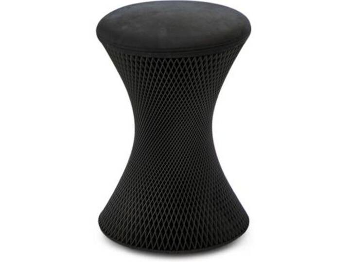 Bewegungshocker 3D One Wagner Wabenstruktur schwarz, Sitz Leder schwarz, Designer Thorsten Franck, 51.5 cm von CAIRO