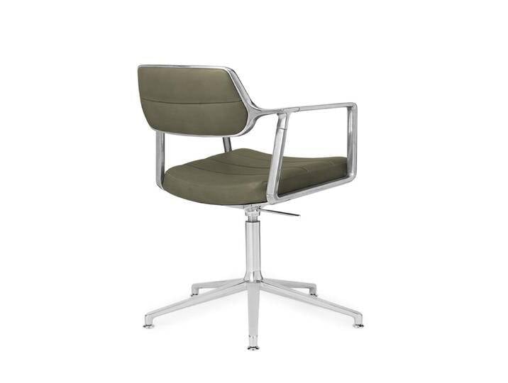 Drehstuhl Vipp 453+ Vipp Bezug Anilinleder bosco grün, Designer Vipp Design, 70-77.5x67x67 cm von CAIRO