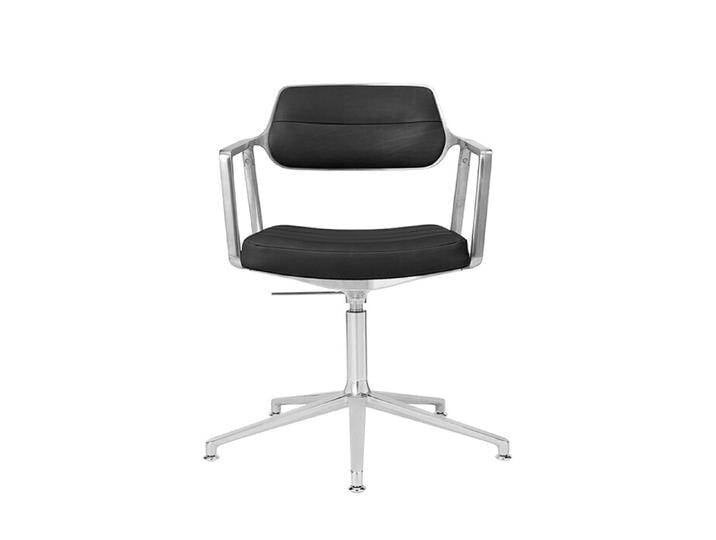 Drehstuhl Vipp 453+ Vipp Bezug Anilinleder schwarz, Designer Vipp Design, 70-77.5x67x67 cm von CAIRO
