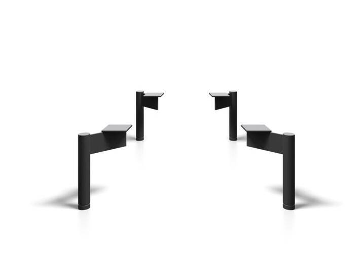 Eckfüße (4er Set) Connect Metall schwarz pulverbeschichtet silber, Designer form1, 13x2x2 cm von CAIRO