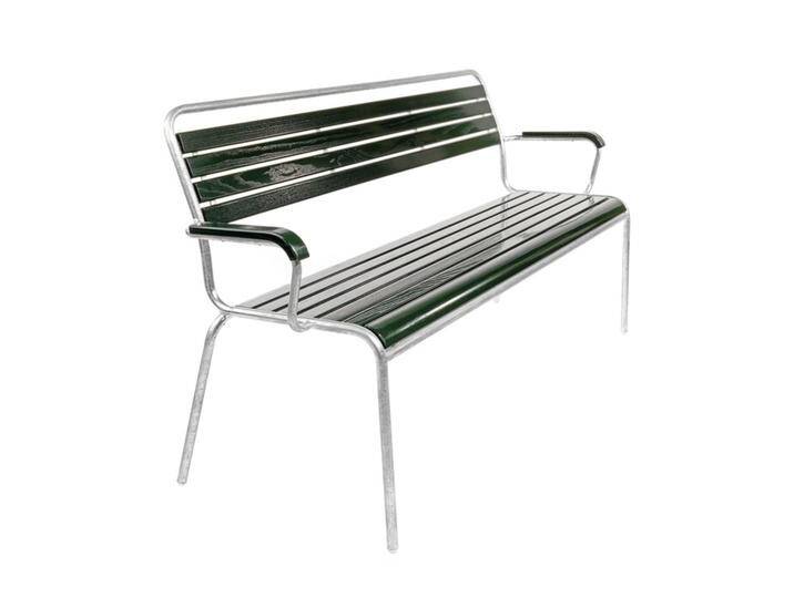 Holzlattenbank Rigi Schaffner AG Latten Esche tannengrün lackiert, Designer Schaffner, 86x166x61 cm von CAIRO