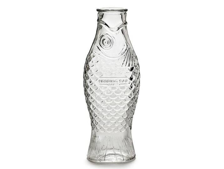 Karaffe Fish & Fish Serax Glas klar weiß, Designer Paola Navone, 29x10.5x7.5 cm von CAIRO