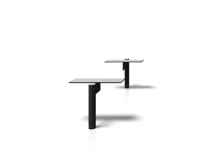 Kombifüße (2er Set) Connect Metall schwarz pulverbeschichtet silber, Designer form1, 13x2x2 cm von CAIRO