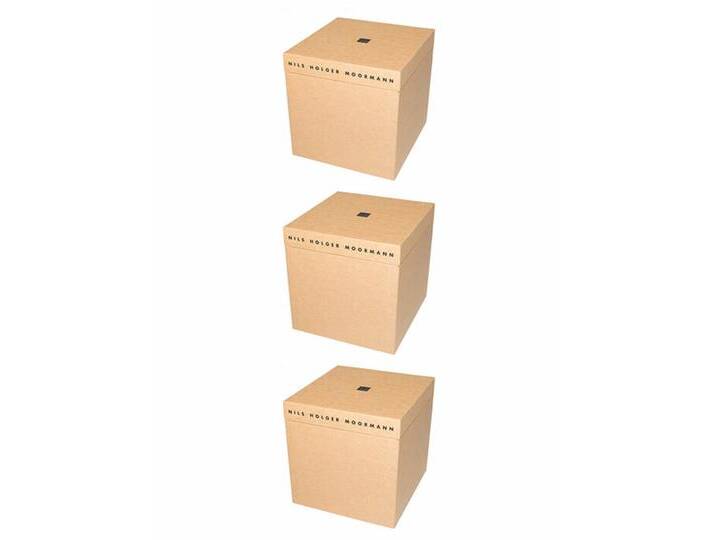 Nils Holger Moormann Archivbox für FNP Regal, 3-er Set Karton natur mehrfarbig, Designer Nils Holger Moormann, 32.5x32.5x34 cm von CAIRO