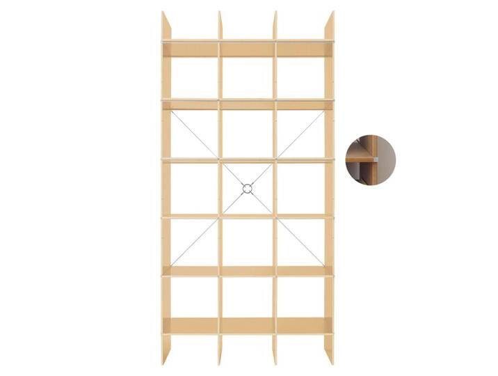 Nils Holger Moormann Regal FNP 3x5 MDF pur, unbehandelt, Designer Axel Kufus, 223x105.5x34 cm von CAIRO