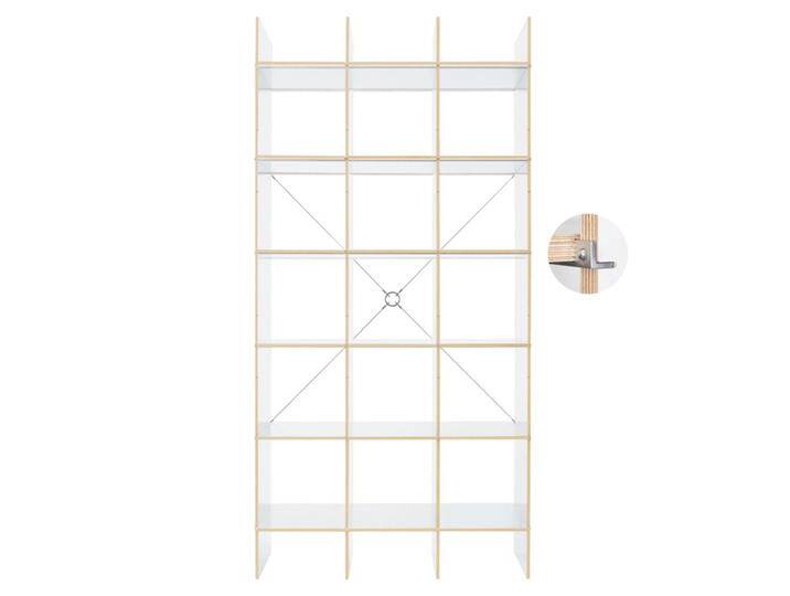 Nils Holger Moormann Regal FNP 3x5 weiß filmbeschichtet mit Multiplexkante, Designer Axel Kufus, 223x105.5x34 cm von CAIRO