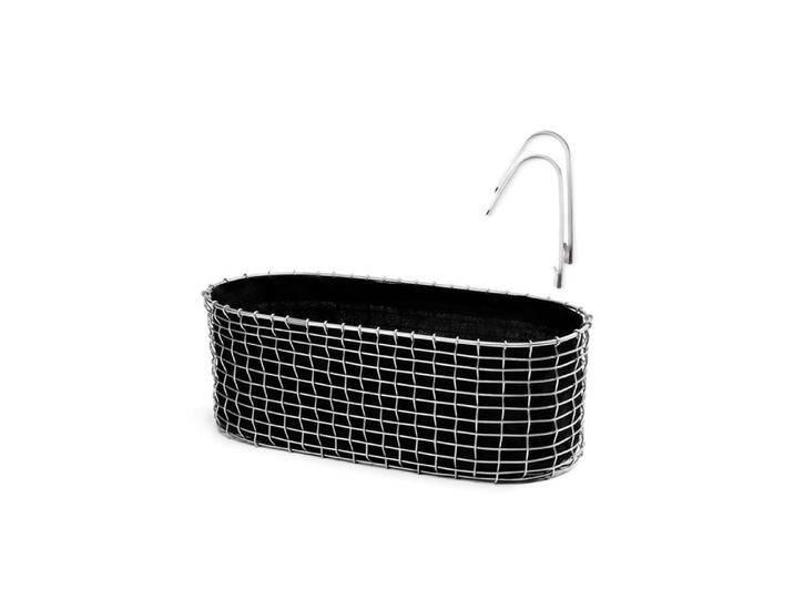 Pflanzkorb Balcony Basket Edelstahldraht, Designer Korbo, 18x49x20 cm von CAIRO