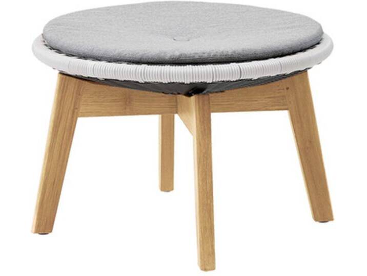 Schemel Peacock Cane-line braun, Designer Johannes Foersom & Peter Hiort-Lorenzen, 40x60x60 cm von CAIRO