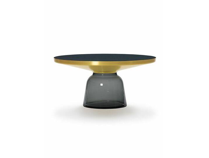 Tisch Bell Table ClassiCon Tischfuß Glas grau weiß, Designer Sebastian Herkner, 36 cm von CAIRO