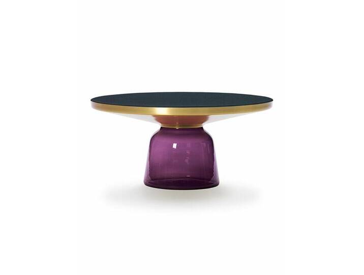 Tisch Bell Table ClassiCon Tischfuß Glas violett weiß, Designer Sebastian Herkner, 36 cm von CAIRO