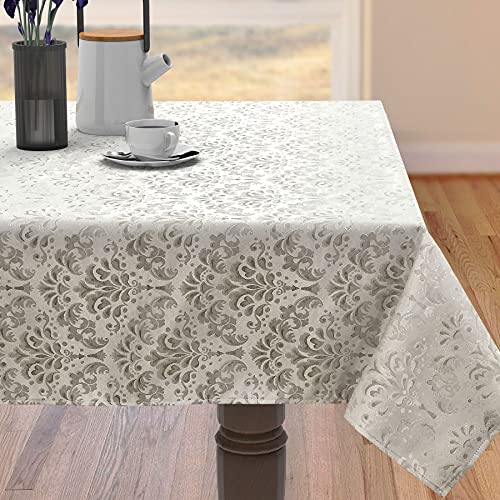 CAIT CHAPMAN HOME COLLECTION Schimmernde garngefärbte, metallische Jacquard-Tischdecke, 152,4 x 259,1 cm, Damast von CAIT CHAPMAN HOME COLLECTION