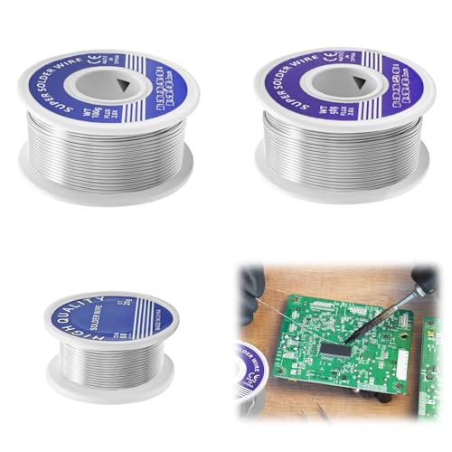 3 Rolle Lötzinn 0,8 mm(50g)/1,0 mm(100g/30g) Lötdraht Elektronik, Lötblei mit 63% Zinngehalt, Professioneller Lötdraht für elektronische Reparaturen und Modellbau (Lötzinn) von CAIXIANGYU