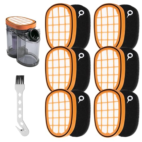6 Filters für Philips SpeedPro Max Akkusauger FC6723/01 FC6812 FC6813 FC6822 FC6823 FC6826 FC6901-FC6904 XC8147/01 XC8045/01 XC7042/01. Ersatzfilter für Philips FC5005/01 mit Reinigungsbürste von CAIXINYI