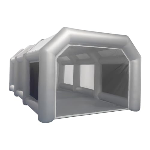 CAIYGG Professionelles Tragbares Aufblasbares Lackkabinenzelt Ohne Haartrockner Transparente Fenster mit Zwei Luftfilter für Motorräder Autoteile Möbel 4mx2.5mx2.2m von CAIYGG