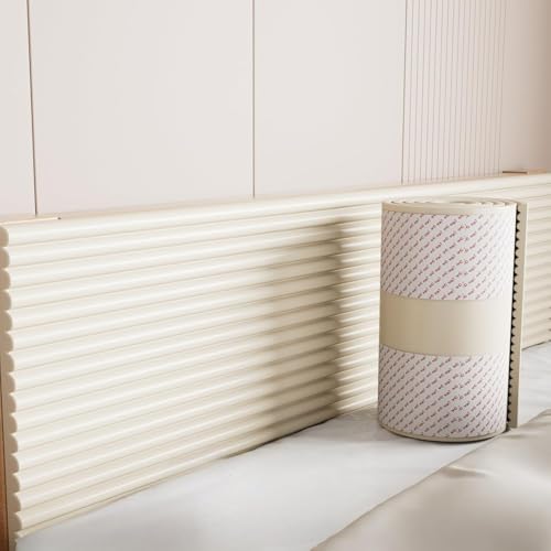 3D-Antikollisions-Wandpolster, Gepolsterte Weiche Wandpaneele, 20/30 Cm Extra Breiter Kantenschutz, Weich Gepolsterte Wandpaneele For Schlafzimmer/Spielzimmer/Kinderzimmer(Beige,20 * 200cm) von CAIYZH