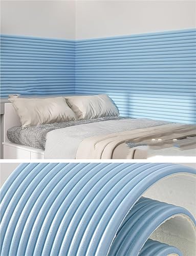Antikollisions-Wandpolster For Kinder, Selbstklebend, Isolierung Und Kälteschutz, DIY-Abziehen Und Aufkleben Auf Kopfteilpaneele For Schlafzimmer, Tatami, Kinderzimmer, Dekoratives Wandkissen(Blue) von CAIYZH