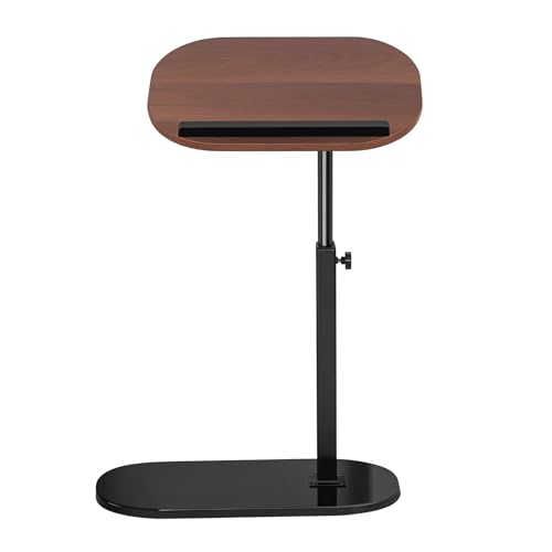 Beistelltisch TV-Tablett for Couch, 90° Neigbarer Laptoptisch Höhenverstellbar, Couch-Beistelltische for Unterschieben, Moderner Kleiner Couchtisch(Brown) von CAIYZH