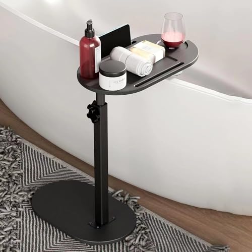 C-förmiger Nachttisch For Das Schlafzimmer, Höhenverstellbares Couchtablett, Um 360 ° Drehbarer, Höhenverstellbarer Beistelltisch Mit Telefon- Und Tablet-Steckplätzen, Praktischer Beistelltisch(Black) von CAIYZH