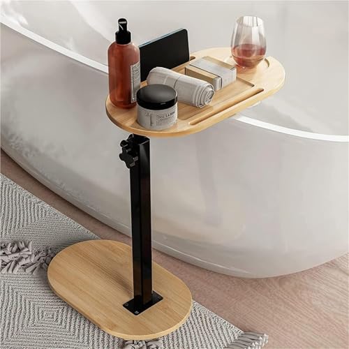 CAIYZH C-förmiger Beistelltisch, 360° Drehbar, Höhenverstellbar (42–82 cm), Couch-Beistelltische for Unterschieben for Wohnzimmer Und Schlafzimmer, Platzsparend(Round) von CAIYZH