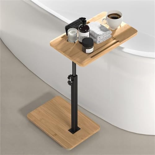CAIYZH C-förmiger Beistelltisch, 360° Drehbar, Höhenverstellbar (42–82 cm), Couch-Beistelltische for Unterschieben for Wohnzimmer Und Schlafzimmer, Platzsparend(Square) von CAIYZH