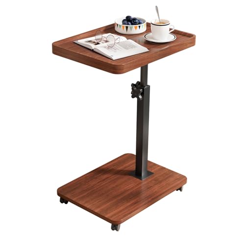 CAIYZH C-förmiger Beistelltisch Mit 2 Ebenen, Höhenverstellbarer Sofa-Beistelltisch Schmale Beistelltische, Mobile Couchtische Aus Massivholz for Den Schreibtisch for Schlafzimmer(Square) von CAIYZH
