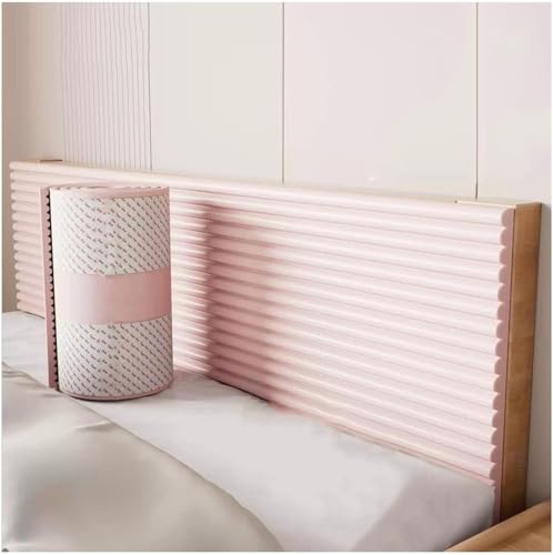 Gepolsterte Wandpaneele, 3D-Wandpolsterung Selbstklebend For Selberschneiden, Gepolsterte Wandpaneele For Abziehen Und Aufkleben, Kopfteil, Selbstklebend For Kinderzimmer, Schlafzimmer(Pink) von CAIYZH